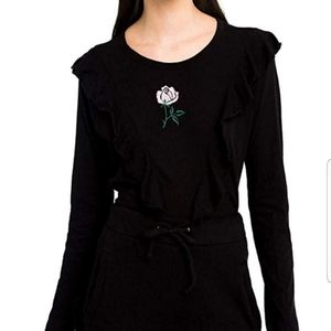 NWT Wildfox Lucienne Embroidered Rose Ruff…